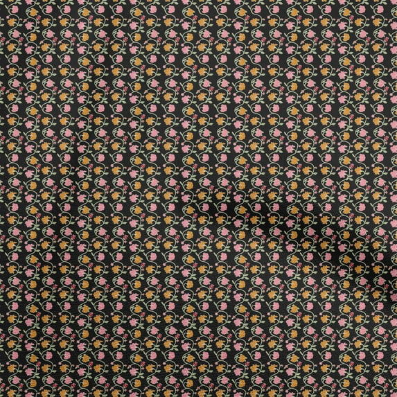 oneOone Cotton Jersey Black Fabric Asian Block Craft Projects Decor Fabric Printed By The Yard 58 Inch Wide