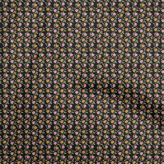 oneOone Polyester Spandex Black Fabric Asian Block Fabric For Sewing Printed Craft Fabric By The Yard 56 Inch Wide