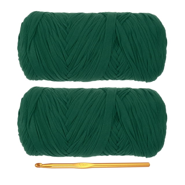Hilo para camisetas Uxcell para ganchillo con gancho, paquete de 2, 130 yardas, color verde profundo
