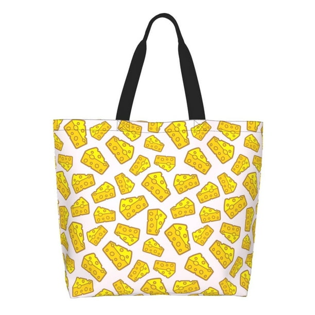 Disketp Cheese Bolsa Tote Estampada para Mujer, Bolso de Hombro y de Mano para Compras y Viajes