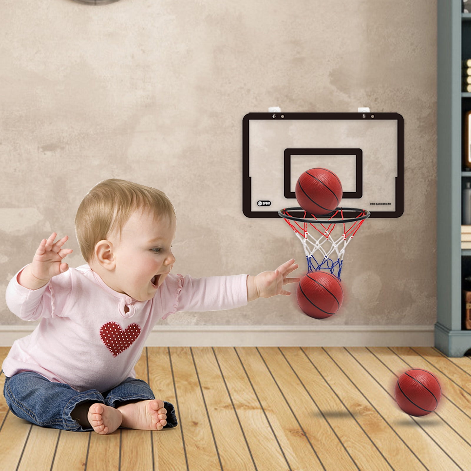 Sports Mini Basketball Hoop, Indoor Over The Door Mini Hoop + 1 Basketball Set, Easy Install, Portable, Perfect for Home, Bedroom, Office, Xmas Birthday Gift for Kids Boys Girs 10 Ages+