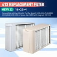 thumbnail image 2 of 2 Pack 413 Replacement Filter,MERV 13 16x25x4,Compatible with AprilAire Whole House Air Purifiers 1410, 1610, 2140, 2400, 2410, 2416, 3410, 4400, or Space-Gard 2400 with Upgrade Kit 1413, 2 of 6