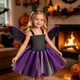 thumbnail image 4 of Halloween Girl Dress Mesh Color Block Skirt Headband Party Outfit Princess Dress Girls Size 5-6T, 4 of 4