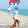 thumbnail image 2 of Tie Dye Capri Beach Pants for Women Casual Seamless Leggings Elastic High Waist Workout Fitness Sports Yoga Capris, 2 of 7
