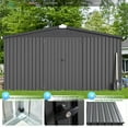 thumbnail image 4 of AECOJOY 12' x 12' Outdoor Storage Shed with Lockable Door Patio Metal Garden Storage Building in Dark Gray for Outside, 4 of 7