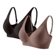 thumbnail image 2 of ZJXFGS 2PC Seamless Bra Sleep Bras For Women V Neck Sports Bra Comfortable Bras Womens Bras For Older Women Womens Bras Wireless Lounge Bra Comfort Colors Women Jelly Bras For Women Jelly Bra, 2 of 9
