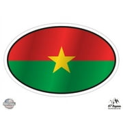 Burkina Faso Flag Oval - 3" Vinyl Sticker - For Car Laptop I-Pad Phone Helmet Hard Hat - Waterproof Decal