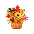 thumbnail image 3 of AYktou Halloween Pumpkin Decor, Fall Decorations for Home Simulation Pumpkin Tree Maple Leaves Flower Decor Thanksgiving Flower Ornaments for Office Table Centerpiece Living Room ( without Light ), 3 of 7