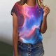 thumbnail image 5 of Tops de Manga Corta para las Mujeres Camiseta de Cuello de Tripulación de Ajuste Suelto Moda de Verano Casual, 5 of 6