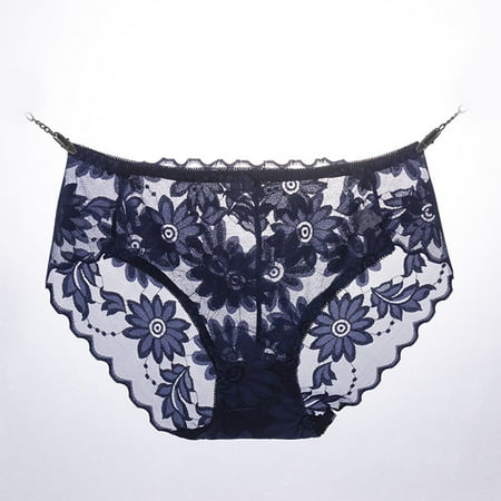 Save Now: Women Panties Pack  Ropa Interior de Mujer  Women s Plus Size Solid Color Sexy Lace Underwear SOPATENOR Blue XL