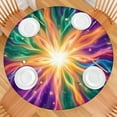 thumbnail image 2 of Colorful Tie Dye Burst Pattern Round Fitted Tablecloth with Elastic Edge,Dining Table Cover Waterproof,Outdoor Round Tablecloth for Camping,Dining,Indoor and Outdoor, 2 of 7