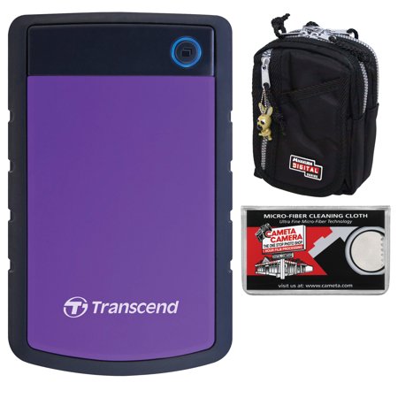 Transcend 2TB USB 3.0 StoreJet 25H3 Portable Hard Drive with Case + Cleaning Cloth