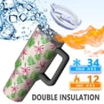 thumbnail image 5 of 40oz Pioneer Flower Floral Print Pattern Insulated Tumbler with Handle, BPA-Free Leak Proof Lid and Straws, Double Wall Vacuum, Hot 12h/Cold 34h, 5 of 6