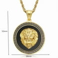 thumbnail image 4 of 14K Yellow Gold Circular Champion Necklace For Men Inlaid Zircon Lion Pendant Necklace Golden Silver Color Jewelry, 4 of 7