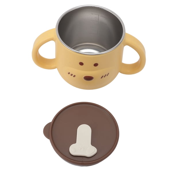 Taza Aislante Para Niños Pequeños Con Pajita Taza Aislante De Doble Pared De Acero Inoxidable 316L Diseño Lindo De Dibujos Animados Para Niños Con Asas Dobles Capacidad De 250