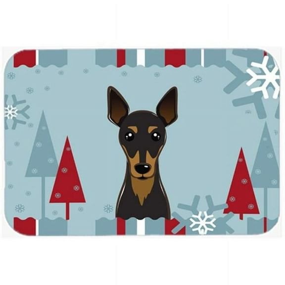 Carolines Treasures Winter Holiday Min Pin Glass Cutting Board Large 12H x 16W multicolor