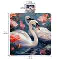 thumbnail image 2 of Swan Canvas Picnic Blanket Waterproof Outdoor Extra Large for Family Beach Hiking Camping - Foldable and Portable Mat with Carry Handle - Durable, Easy to Clean, Lightweight., 2 of 6