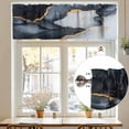 thumbnail image 7 of Abstract Marble Texture Valances for Windows, 54 x 18in, Gold Crack Black Gray Gradient Art Rod Pocket Kitchen Valance Curtain Light Filtering Window Treatments for Living Room Bedroom, 1 Panel, 7 of 7