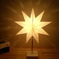 thumbnail image 3 of Eyfqtcs Star Floor Night Light Table Standing Home Xmas Party Lámpara De Papel (Blanco), 3 of 9