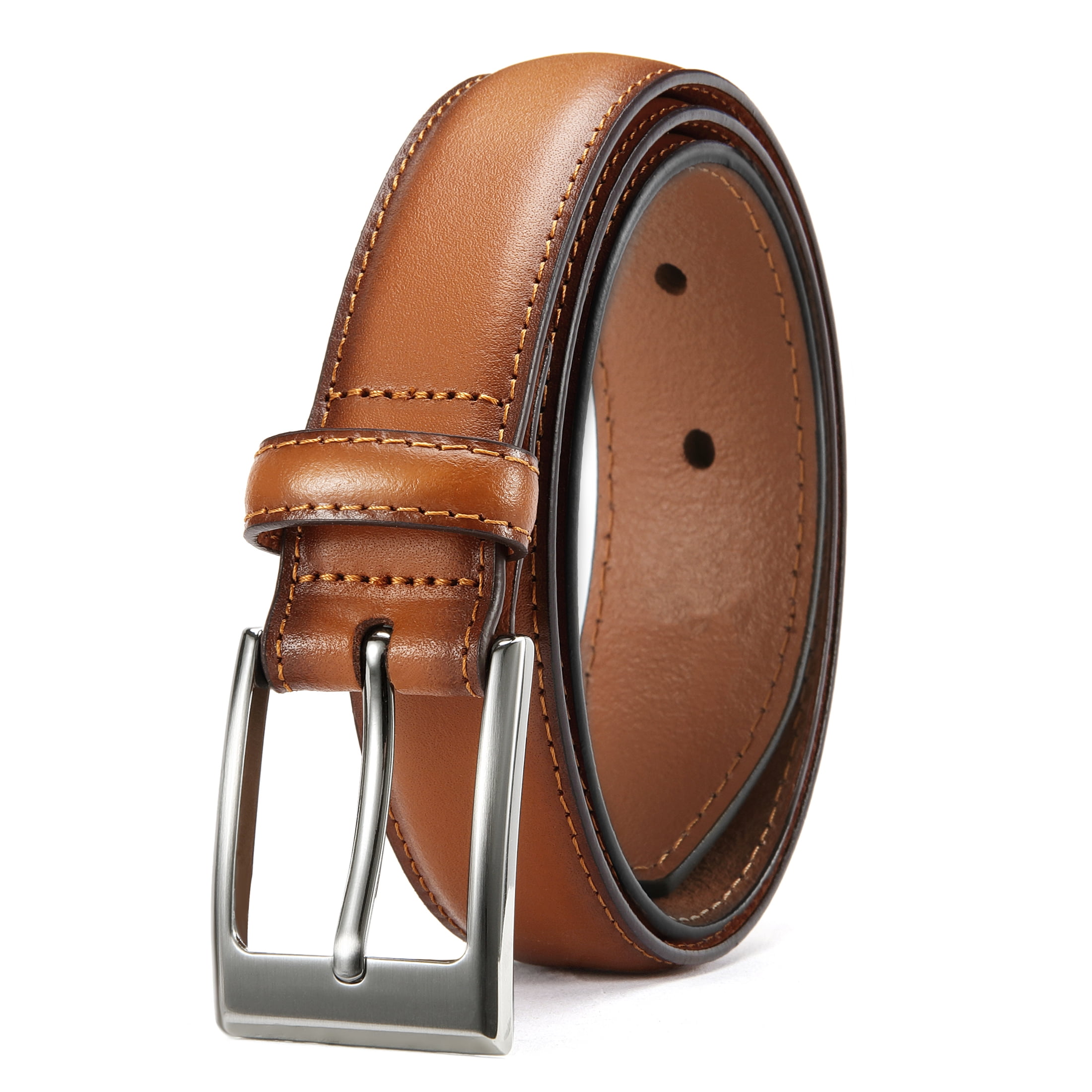George Men's 32mm Feather Edge Double Stitch Dress Belt