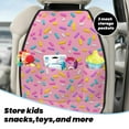 thumbnail image 5 of Pofeuu Donut Print 2 Pack PU Leather Kick Mat Back Seat Protector, Universal Car Seat Back Organizer, Waterproof Backseat Protector For Most Car, 5 of 8