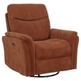 thumbnail image 3 of Adler Upholstered Power Swivel Glider Recliner Rust, 3 of 10