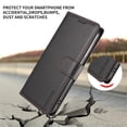 thumbnail image 5 of For Samsung Galaxy S25 Ultra 5G 6.9inch Phone Case Wallet, RFID Blocking Magnetic Buckle Flip Leather TPU Cover with Card Holder Wrist Strap Shockproof Phone Case,Black,For Galaxy S25 Ultra 5G, 5 of 9