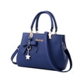 thumbnail image 2 of Bolso de mano para mujer con correa para el hombro, cremallera, informal, de gran capacidad, bolso de hombro tipo tote Azul, 2 of 9