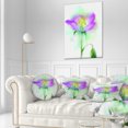 thumbnail image 3 of Designart Beautiful Purple Watercolor Flower - Floral Throw Pillow - 12x20, 3 of 5