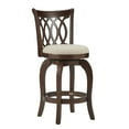 thumbnail image 2 of Weston Home Motif Design Cherry Finish Swivel Counter Height Stool, Beige Linen, 2 of 6