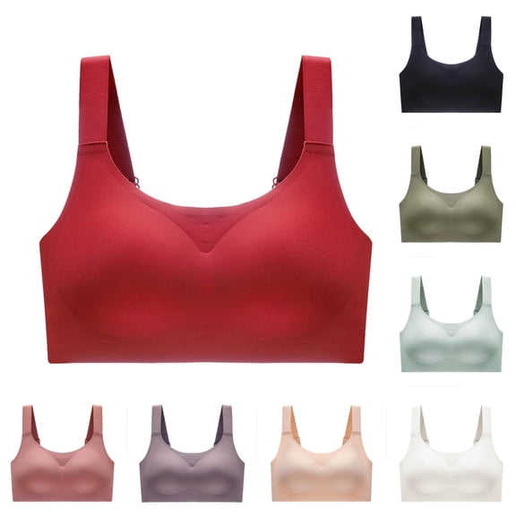 Women's Wire Free Bra, Full Coverage Minimizer Bra with Wide Straps, Soft Support Comfort for All Day | VerBelle,Black L