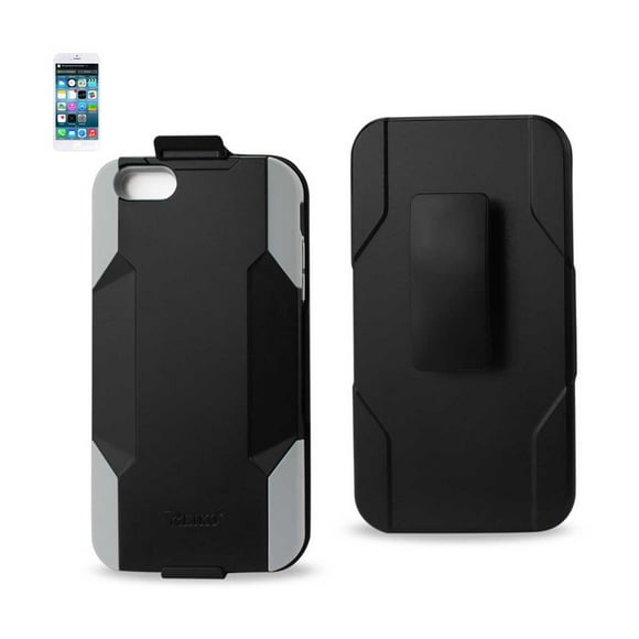 Reiko Wireless Inc SLCPC09-IPHONE6SGYBK Silicone Case + Protector Cover IPHONE6 plus 5.5inch