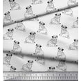 thumbnail image 2 of Soimoi Cotton Jersey Fabric Pug Dog Print Fabric by The Yard 58 Inch Wide, 2 of 3