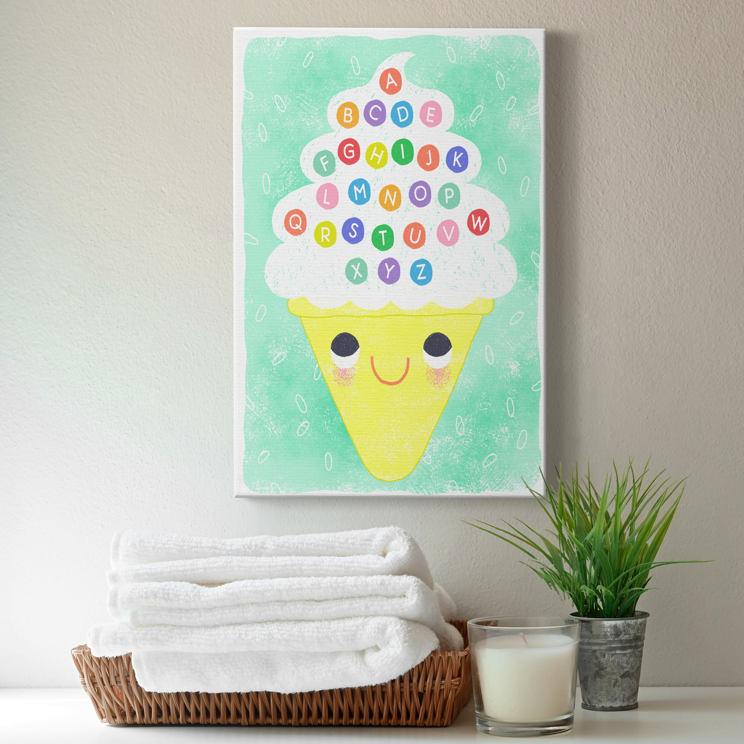 Ice Cream Alphabet Premium Gallery Wrapped Canvas - Ready to Hang - 40 x 60