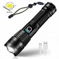 thumbnail image 1 of Ultra Powerful USB Rechargeable LED 3000 Lumens CREE XHP50 Flashlight, 5 Modes IP65 Waterproof Military Zoomable for Camping Hiking(Rechargeable Battery Included), 1 of 5
