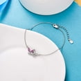 thumbnail image 2 of AOBOCO Butterfly Jewelry,Women 925 Sterling Silver Butterflies Birthstone Pendant Bracelet Wedding Gift, 2 of 4