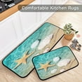thumbnail image 3 of Starfish Seashell Summer Kitchen Rugs Beach Sea Water Kitchen Floor Runner Bathroom Mat Carpet Doormat Washable Rug 17x27 Inch + 17x47 Inch Perfect for Living Room Bedroom Entryway, 3 of 6