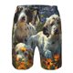 thumbnail image 3 of Balery Sunflower Field Spotted Dog Traje de Baño Estilo Hawaiano para Hombre, Shorts de Secado Rápido con Bolsillos-XX-Large, 3 of 6