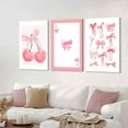 thumbnail image 6 of 3Pcs Trendy Pink Bows Canvas Wall Art Preppy Watercolor Bows Wall Decor Pictures Girly Coquette Room Decor Aesthetic Posters Prints for College Apartment Bedroom Decoration 12x16in, 6 of 6