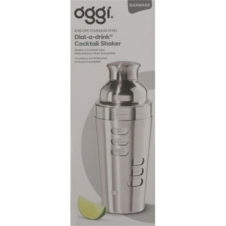 Oggi Dial-a-Drink 8 Recipe Barware Stainless Steel Cocktail Shaker 1 ea