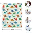 thumbnail image 4 of White Cartoon Dinosaurs Pattern Blanket,Comfortable Soft Flannel Throw Blanket,All Season,Warm Lightweight Blankets for Sofa Bed Couch Living Room Chair,30"x40", 4 of 4