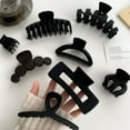 thumbnail image 2 of Women Elegant Black Geometric Plastic Hair Claw Lady Sweet Long Hair Holder Toothed Hair Clips Hairpins Fashion Hair Accessories, 2 of 9