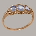 thumbnail image 2 of LBG British Made 14k Rose Gold Natural Tanzanite Womens Engagement Ring - 33 size options - Size 4.5, 2 of 6