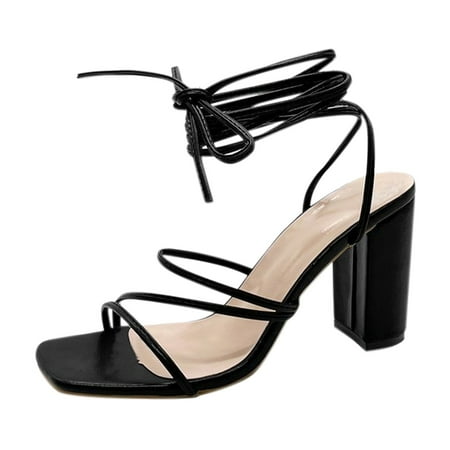

Aompmsdx Fashion Womens High Heels Breathable Lace Up Shoes Casual Sandalssandals Woman Summer 2291