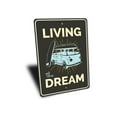 thumbnail image 3 of Living the Dream Novelty Sign, Metal Wall Decor - 10x14 inches, 3 of 4