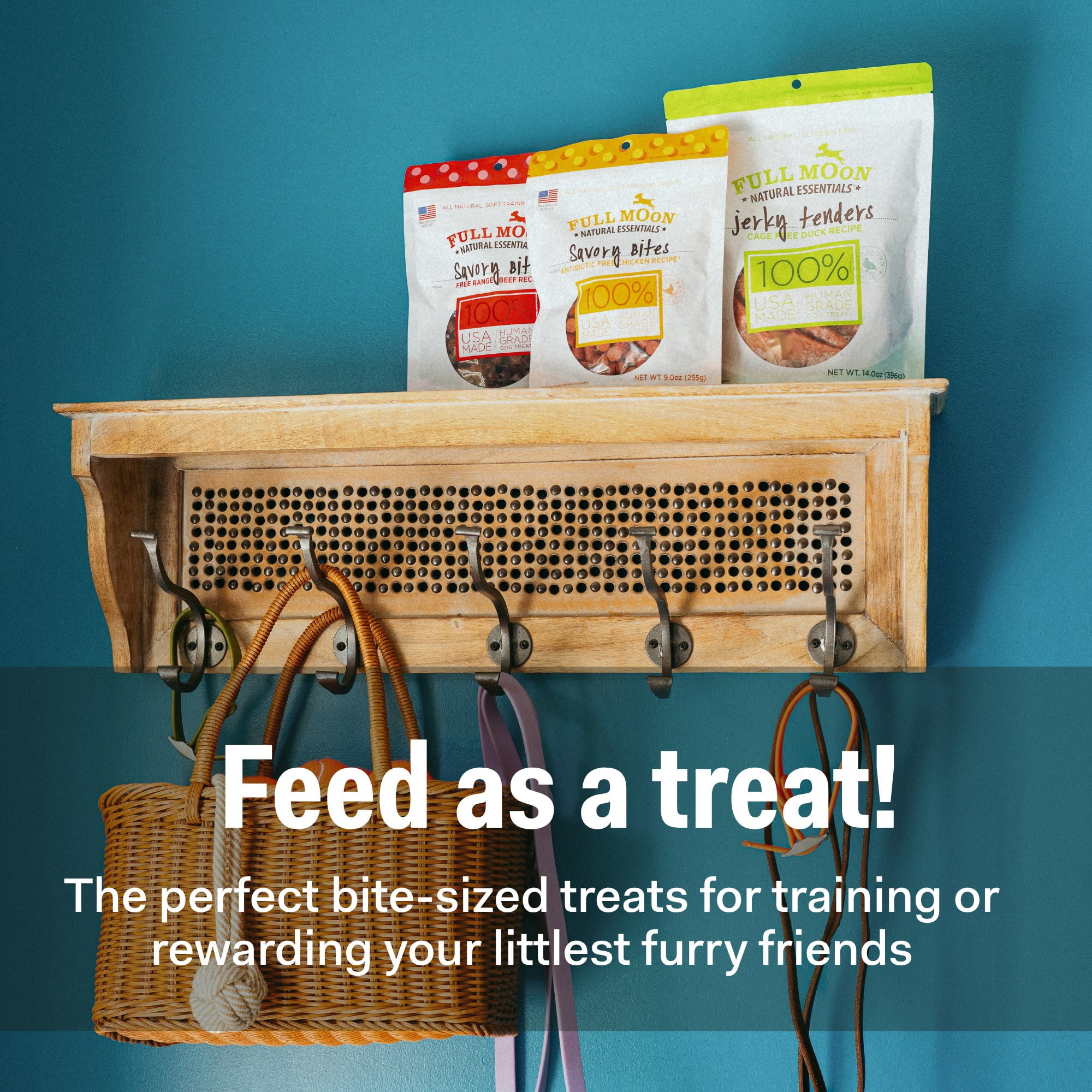 Full Moon All Natural Human Grade Dog Treats, Essential Beef Bites, 8 Ounce