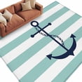 thumbnail image 2 of Rectangle Rug 6x9ft Area Rug,Blue Anchor Nautical Coastal Area Rugs for Living Room Bedroom,White Stripe Marine Theme Floor Mat Non-Slip Non-Shedding Carpet Indoor Accent Rugs, 2 of 9