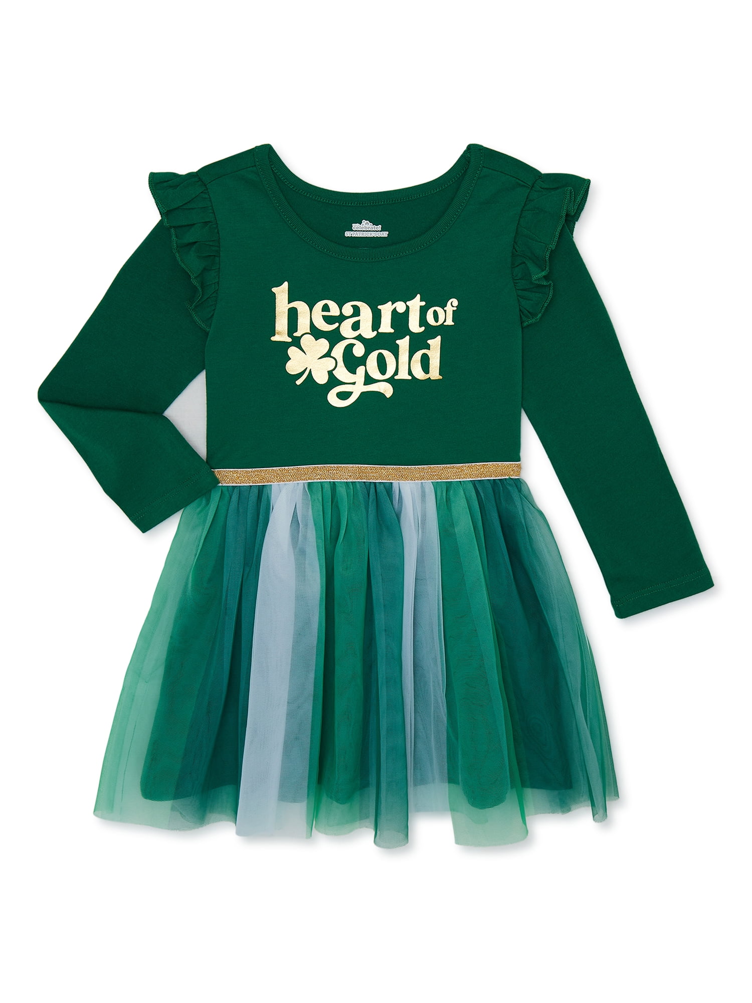 WAY TO CELEBRATE! St. Patrick's Day Baby and Toddler Girls Tutu Dress, Sizes 12M-5T