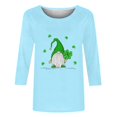 thumbnail image 4 of Meichang T-Shirts pour Femmes Jour de la Saint-Patrick Manches 3/4 Hauts Trèfle Chanceux T-Shirts Imprimé Vert Col Rond Décontracté Vacances T-Shirts Jour de la Saint-Patrick, 4 of 4