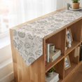 thumbnail image 4 of Gray Paisley Floral Table Runner Linen Burlap Table Runner 90 Inches Long Farmhouse Spring Summer Flowers Dresser Scarves for Kitchen Island Coffee Dining Party Wedding Banquet Holiday Decor 13"x90", 4 of 8
